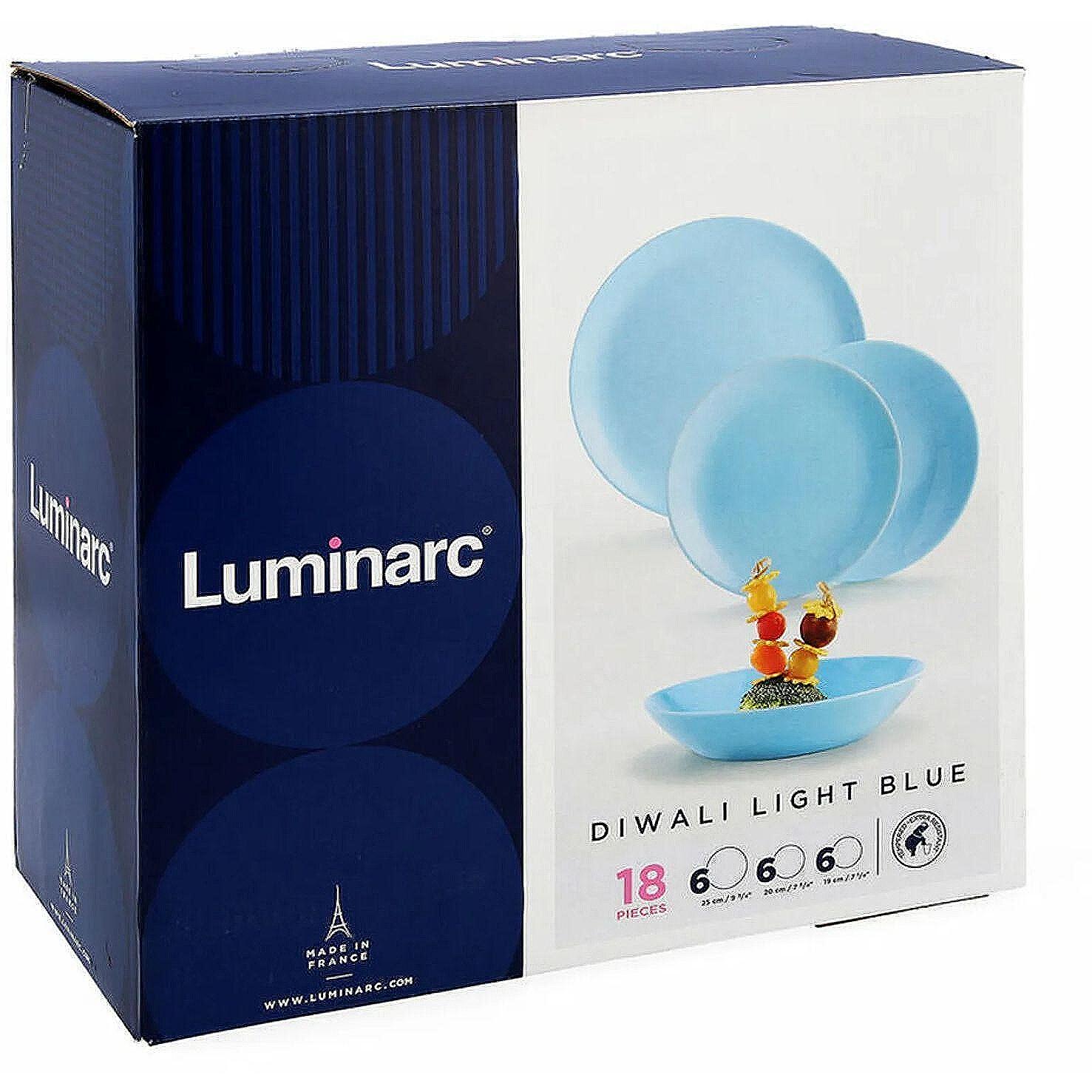 Luminarc Carine сервиз за хранене в светло синьо, 18 части | 1 бр.