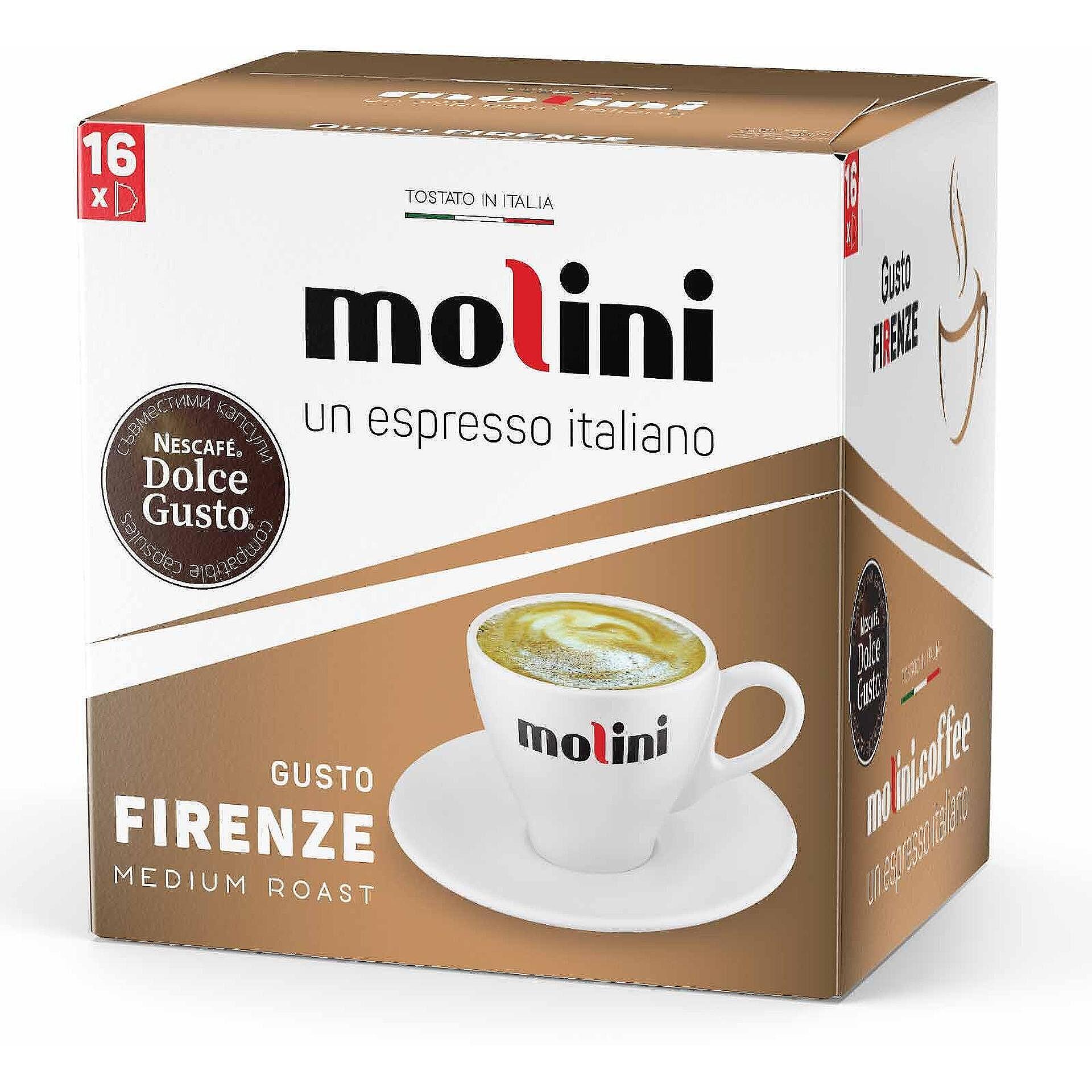 Molini Gusto Firenze кафе капсули, съвместими с Dolce Gusto, 16 бр.