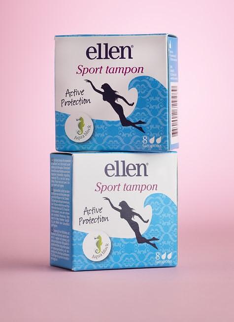 ellen® Aqua Block/Sport Tampon Pack of 8 : : Health