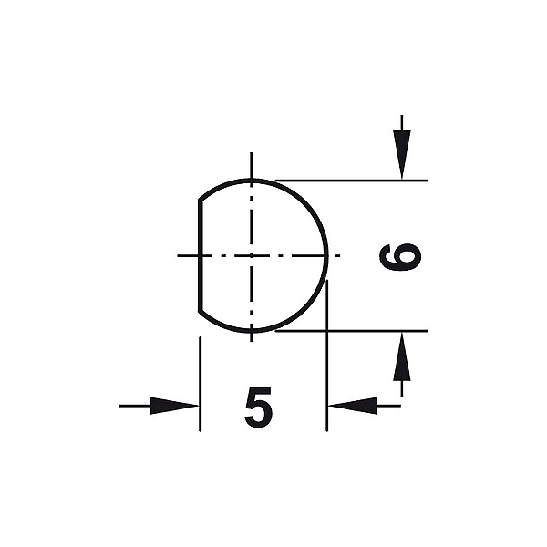 Профилна щанга за брава Espagnolette, Ø 6 mm