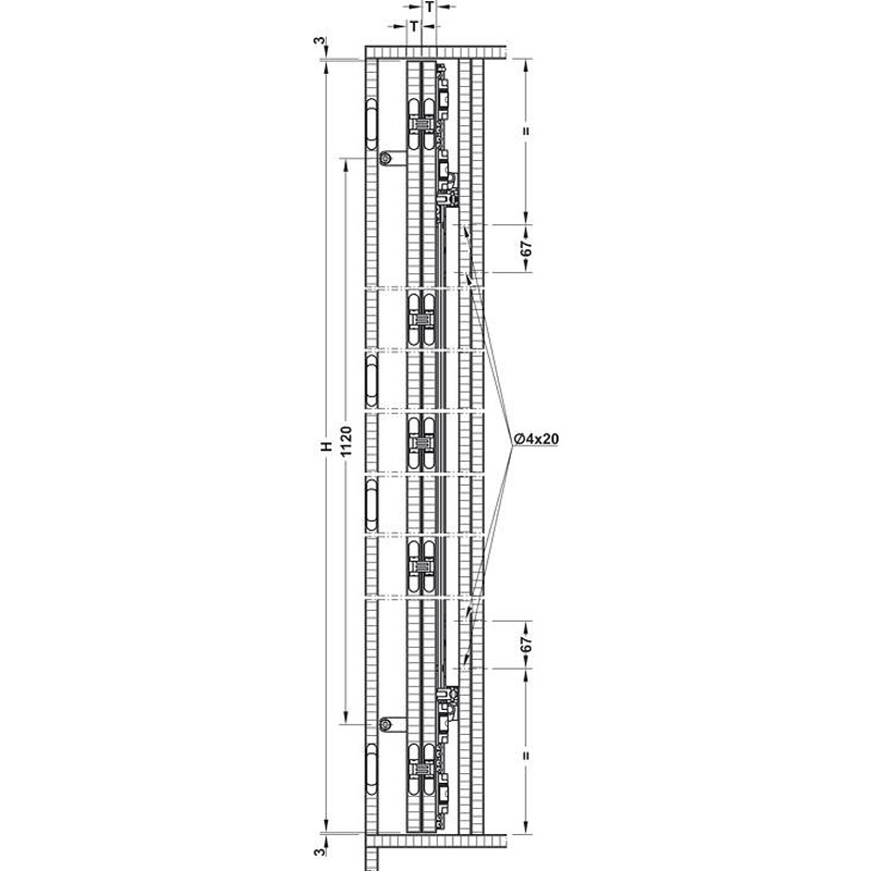 Slido F-Park72 60B Механизъм за врати, 1 двойна врата, 805/2200-2700 mm