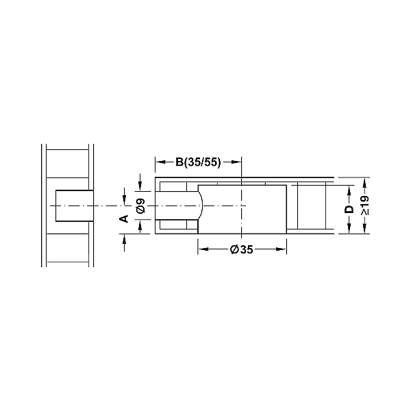 Ексцентрик MAXIFIX ф35mm/PZ3 за деб. min19mm