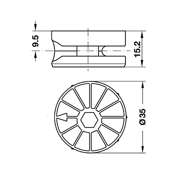 Ексцентрик MAXIFIX ф35mm/PZ3 за деб. min19mm