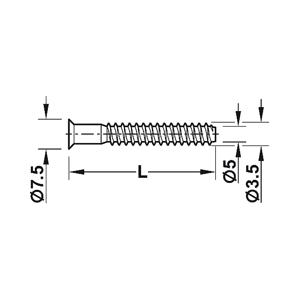 CONFIRMAT разглобка винтова, L 50 mm, Ø5 mm