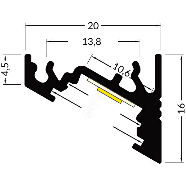 Corner 10 Профил за LED лента, анодизиран