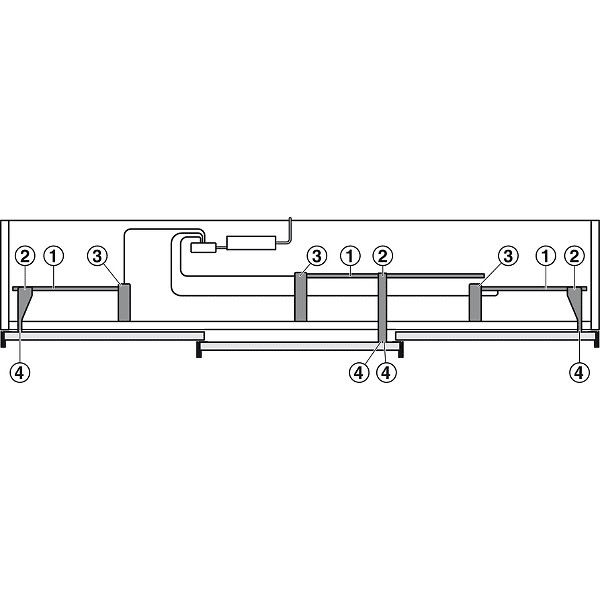 Slido F-Line43 70A Енергийна верига за 3 плъзгащи се врати, W 650 - 1360 mm (широчина на вратата)