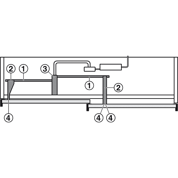 Slido F-Line43 70A Енергийна верига за 2 плъзгащи се врати, W 650 - 2010 mm (широчина на вратата) 