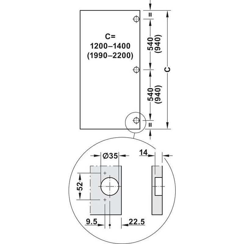 Slido F-Park72 50A  Механизъм 30 kg, 1d, 665/1990-2200 mm