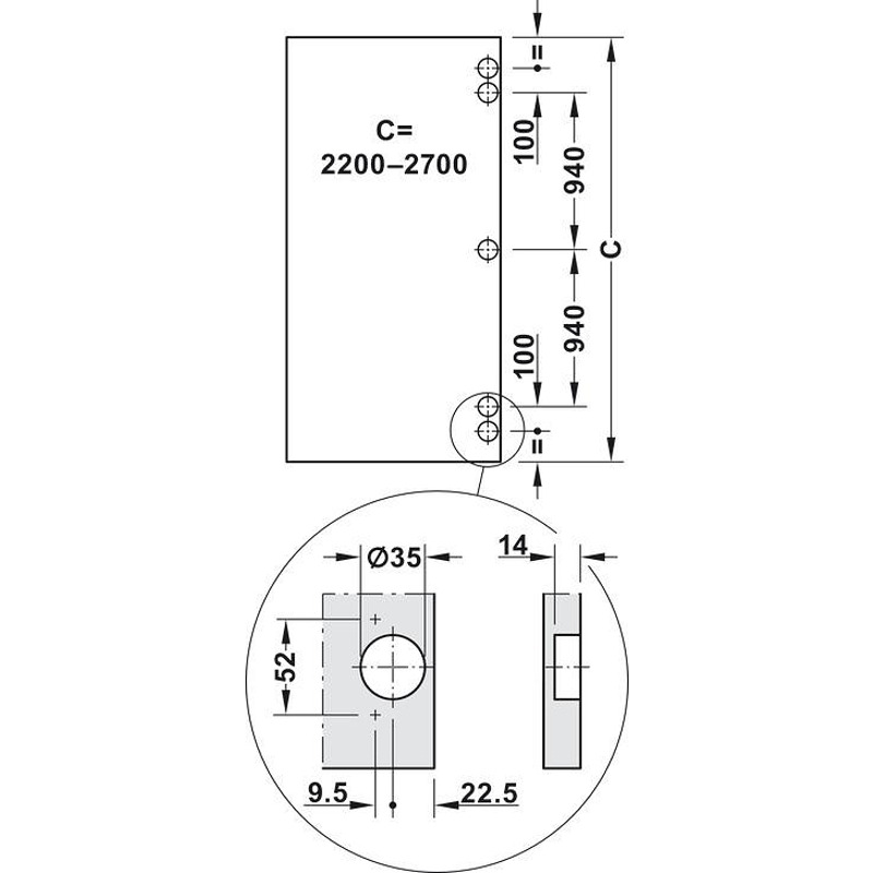 Slido F-Park72 50A  Механизъм 50 kg, 1d, 665/2200-2700 mm