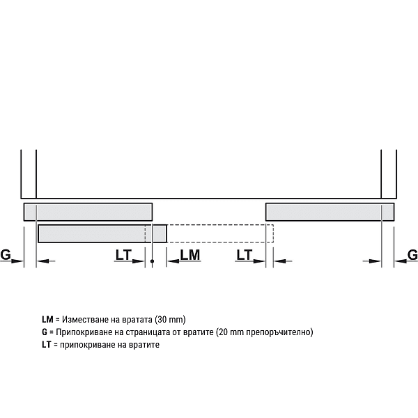 Slido F-Line42 50A Механизъм за плъзгащи се врати, за 50 kg