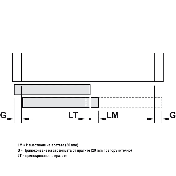 Slido F-Line42 50A Механизъм за плъзгащи се врати, за 50 kg