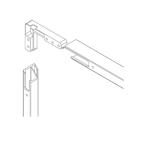 Монтажен ъгъл за алуминиев профил на мебелна врата