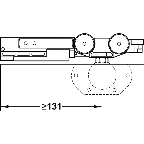 Slido F-Line16 80A Механизъм за  плъзгащи се врати, 80 kg