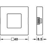 Сензор ключ, безконтактен, бял, за външен монтаж, 40 х 40 х 8,8 mm