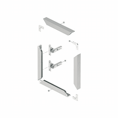 563 - Алуминиев профил за мебелна врата, 2500 mm