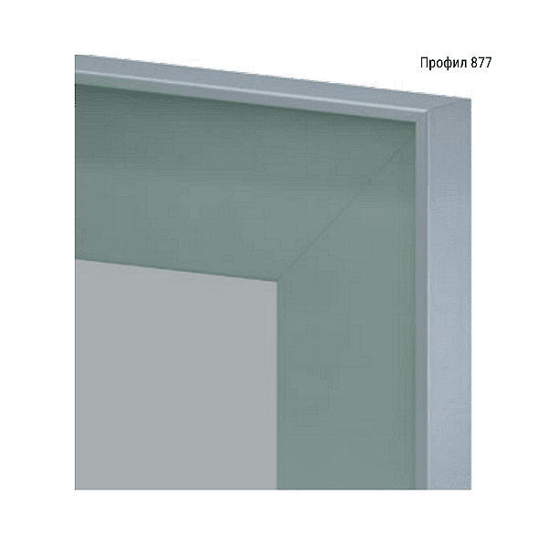 877 Алуминиев профил за мебелна врата, 3000 mm, aнодизиран