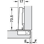Изхвърляща панта Metalla 310 SM, 110 °, открит кант