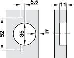 Изхвърляща панта за вградени мебели Duomatic 94° , покрит кант