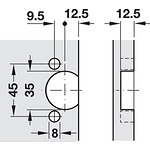 Панта Aximat 100 SM FS,  270 °, покрит кант, за дебелина на страница 16 mm