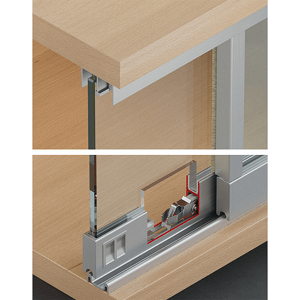 Slido Design 25 IF G Уплътнител 50mm, пластмаса, деб. стъкло 6 или 8 mm