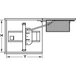 Tandem Изтеглящ се механизъм зад врата на панти, дължина на корпуса 450 mm