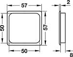 Вентилационна решетка, хром полиран, 57 x 57 mm