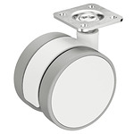 Колелo двойно Ø60 mm, свободно въртящо се, бяло, 60 kg