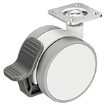 Колелo двойно Ø60 mm, свободно въртящо се, бяло, 60 kg