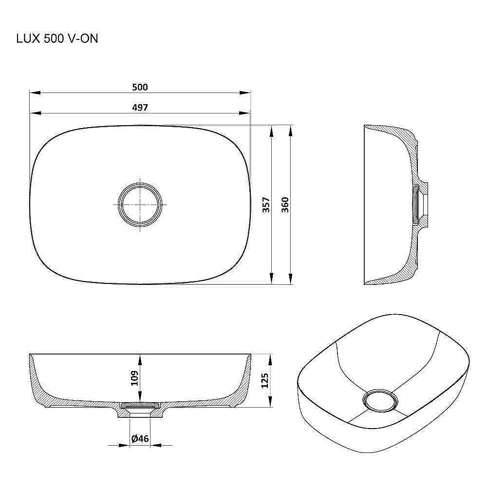 Умивалник за баня LUX 380-Copy