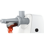 Месомелачка Bosch MFW2517W, 1,7 кг / мин, 2 сита: 3,8 / 8 мм, 3 приставки за нарязване, Бял