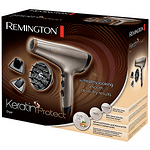 Сешоар Remington Keratin Protect AC8002, 2200W, 3 степени на температурата, 2 скорости, Cool Shot, 2 концентратора, Дифузер за обем, Златист