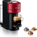Еспресо машина Nespresso by Krups XN910510 Vertuo Next, 1500W, Технология за центробежно извличане, Свързване с телефон, 1.1 л, Червен + 12 капсули подарък