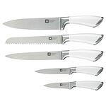 Комплект ножове с поставка Richardson Sheffield, 5 части, Бял, Fusion