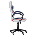 Геймърски стол с футболни мотиви Carmen 6308 - бял-син
