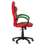 Геймърски стол с футболни мотиви Carmen 6304 - червено-зелен