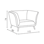 Кресло LENA - светлосиво 70