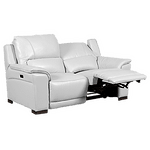 Кожен диван - двойка с електрически релакс механизъм COMODO LUX - бял 53