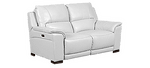 Кожен диван - двойка с електрически релакс механизъм COMODO LUX - бял 53