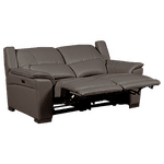 Кожен диван - двойка с електрически релакс механизъм COMODO LUX - сив 40