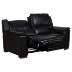 Кожен диван - двойка с електрически релакс механизъм COMODO LUX - черен 30