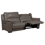 Кожен диван - тройка с електрически релакс механизъм COMODO LUX - сив 40