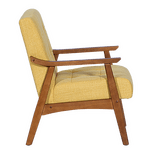 Кресло LEO - орех - жълт