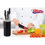 Поставка за ножове Vanora, Универсална, 22.5x11 см, Черна
