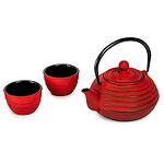 Чайник чугунен с цедка и чашки Luigi Ferrero FR-8373R 3 части, червен