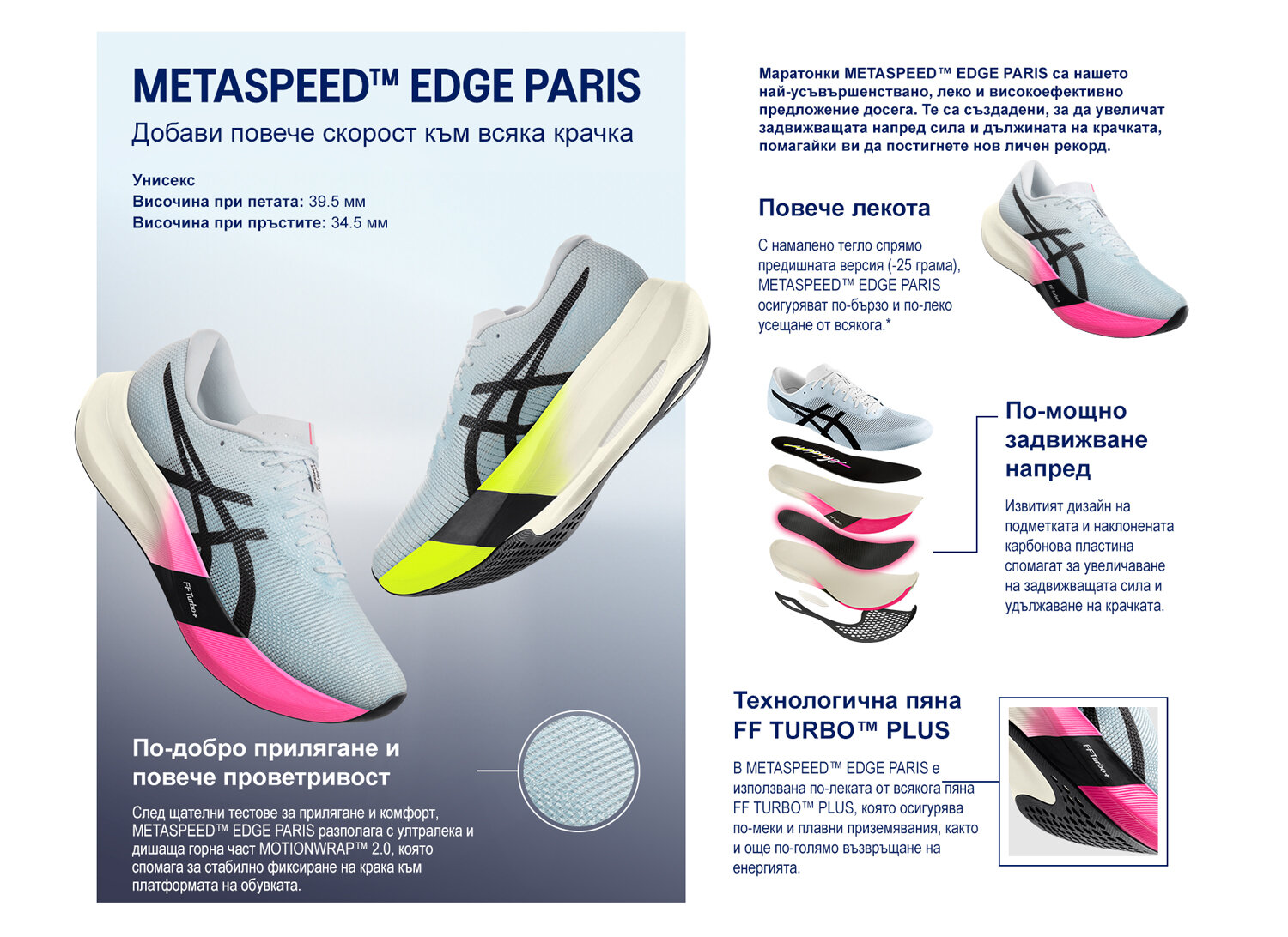 Pantofi de alergare unisex ASICS METASPEED EDGE PARIS 1013A124..401