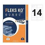 Етикети Fleks Ko Бели, прави ъгли, 105x40 mm A4, 100 л. 14 етик./лист