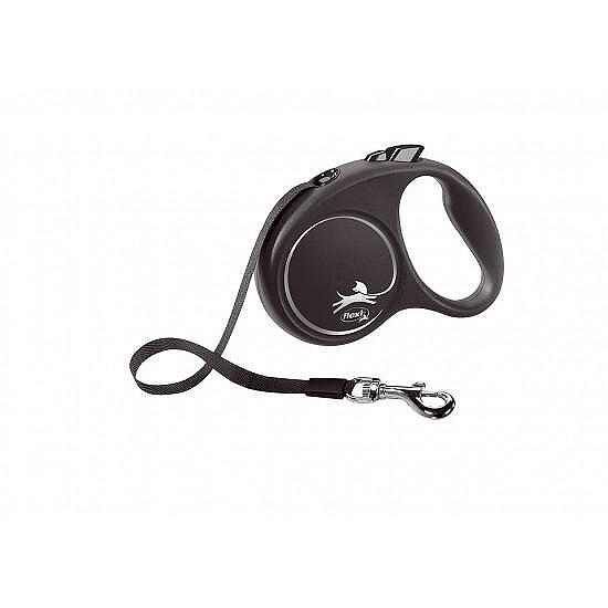 Flexi Black Design S - авоматичен повод въже, 5 метра, за кучета до 12 кг.