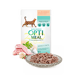Opti Meal Pouch Rabbit in White Sauce - Пауч за котки над 12 месеца - заешко в бял сос 85 гр.