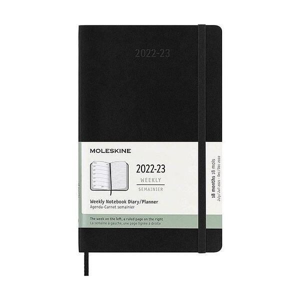 Седмичен тефтер органайзер Moleskine Diary Black за 18 месеца юли
