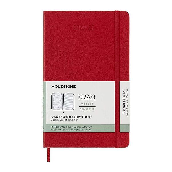Седмичен тефтер органайзер Moleskine Diary Scarlet Red за 18 месеца